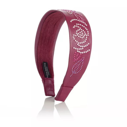 Bouquet bandeau en cuir et cristaux